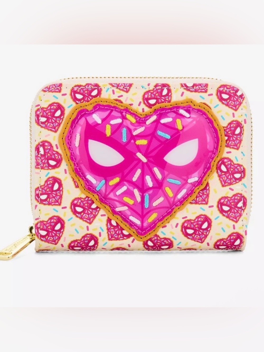 Loungefly Marvel Spider-Man Sprinkle Donut Mask Accordion Wallet